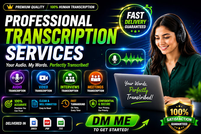 do professional audio and video transcription