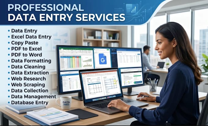 be your virtual assistant for data entry , reserch,scraping,formating copy paste