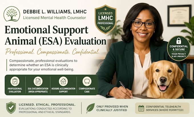 write a professional emotional support animal esa evaluation