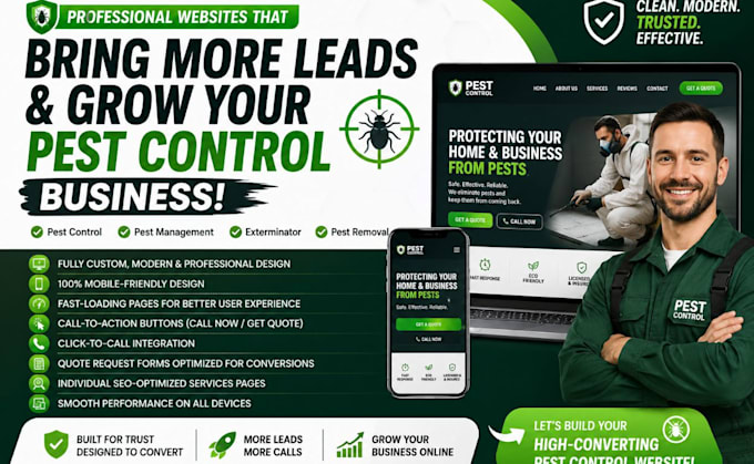 pest control website, pest management site, exterminator website, pest removal
