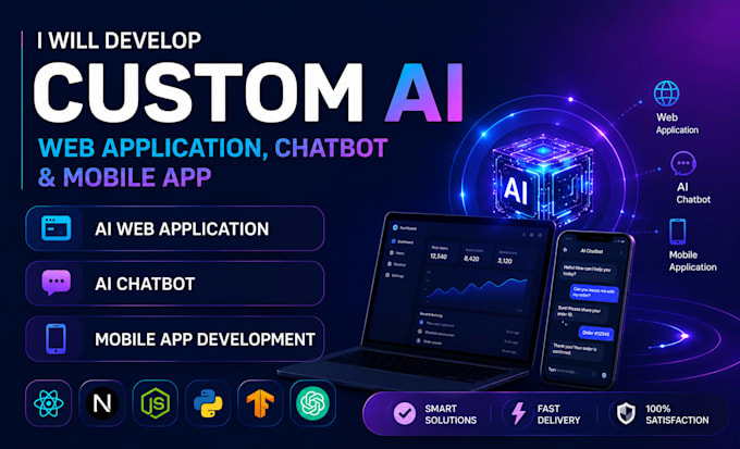 develop ai chatbot, ai agent, ai web app, ai website and mobile app