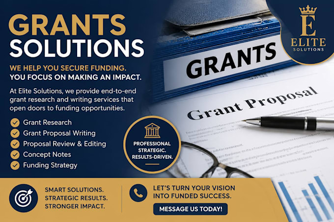 write a professional grant proposal and provide grant research