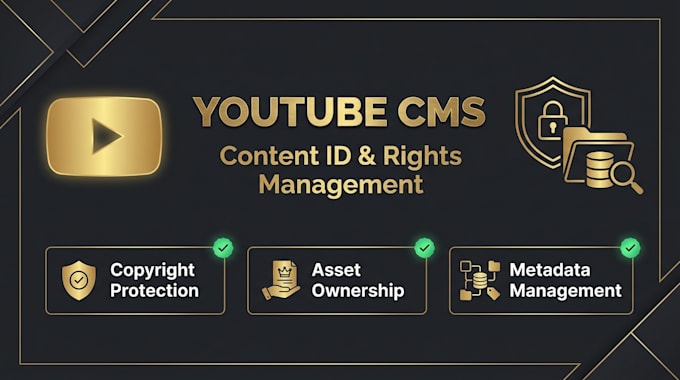set up youtube cms, content id, rights management and copyright protection