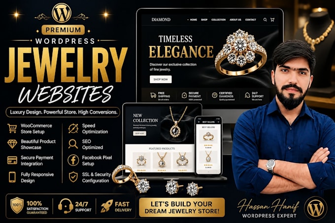 design a luxury jewelry,  watch website using wordpress