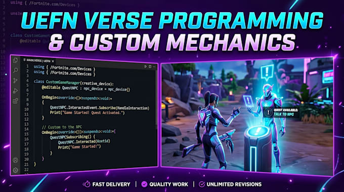 write custom uefn verse code and game mechanics for your fortnite map