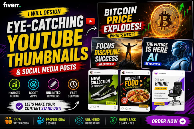 design professional youtube thumbnails with high CTR
