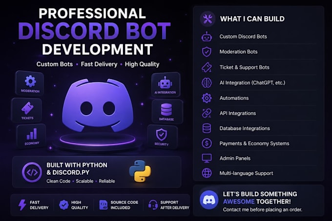 develop a professional discord bot using python