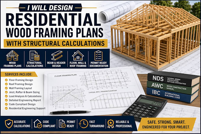 design residential wood framing plans with structural calculations