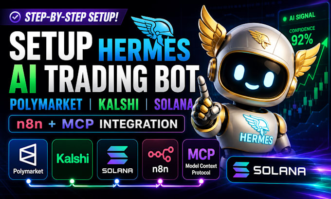 fix setup hermes agent ai trading bot polymarket kalshi solana n8n mcp