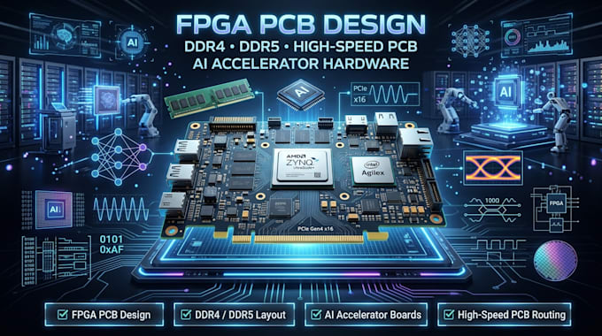 design fpga pcb, ddr4 ddr5 pcb layout, ai accelerator and high speed pcb
