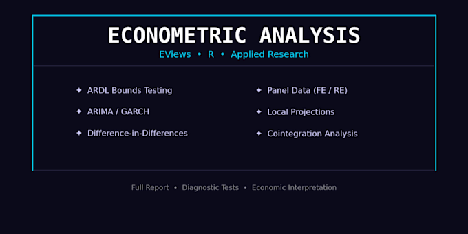 do econometric analysis using eviews or r, ardl, panel data, time series