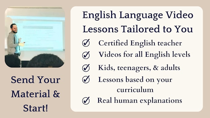 create english language video lessons tailored to you