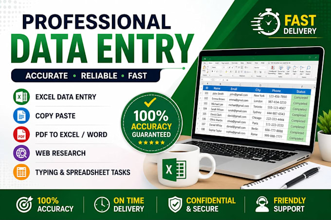 do excel data entry,copy paste,formatting and googlesheets