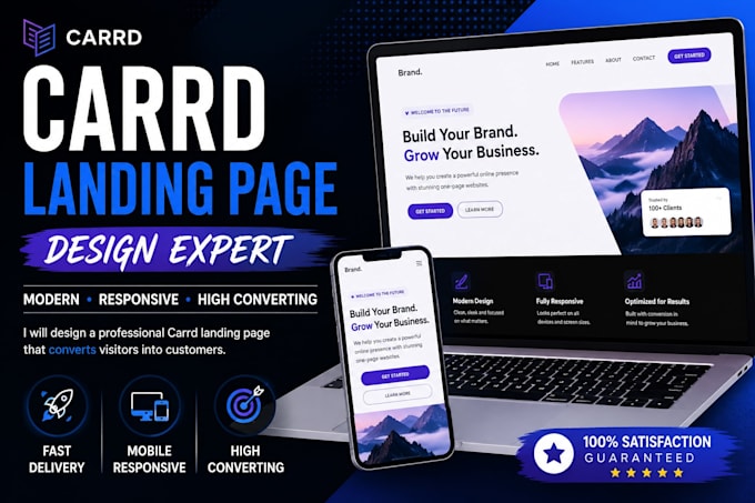 design a high converting carrd landing page or one page website