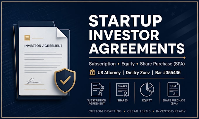 draft a startup subscription agreement for investors and vcs