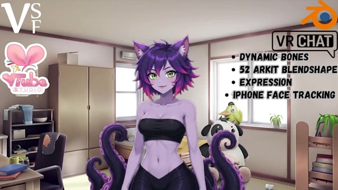 vrm vtuber model, warudo, vseeface, vtube studio, arkit, iphone face tracking