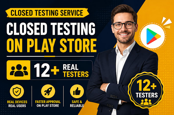 provide 12 testers for google play closed testing 14 days