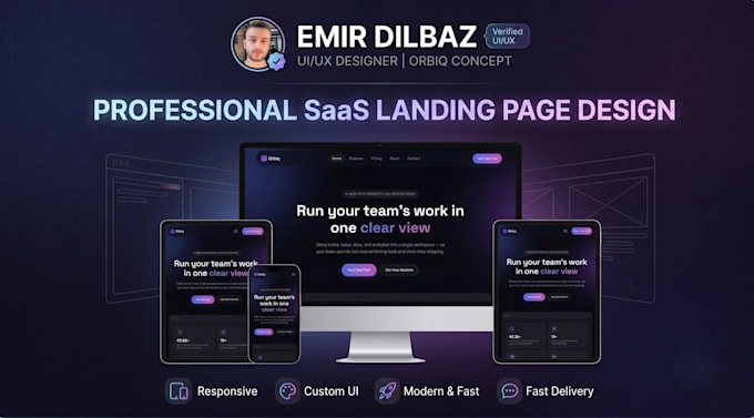 design a modern saas landing page or startup website