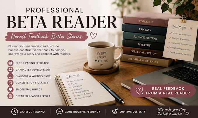 read your book and provide detailed beta reader feedback