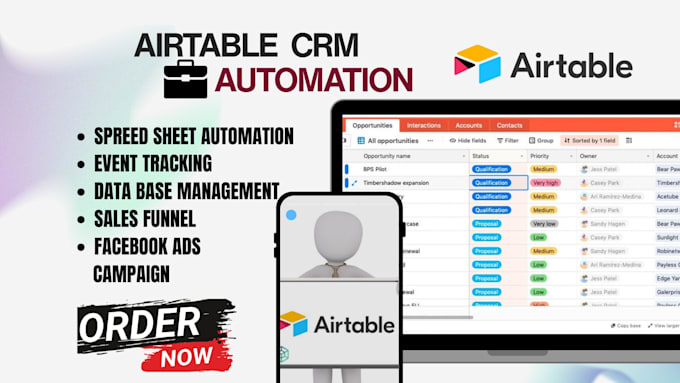 airtable database,airtable n8n automation CRM, softr web app