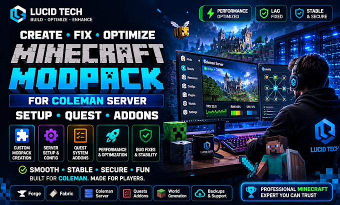 create fix optimize minecraft modpack for a coleman server setup quest addon
