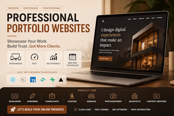 design and develop a professional portfolio website