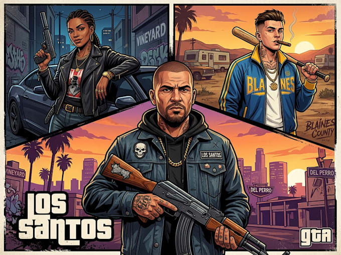 make professional gta style vector cartoon portraits