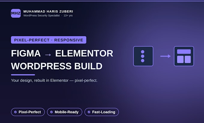 convert figma to elementor wordpress pixel perfect