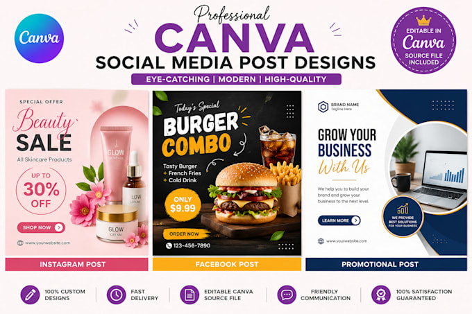 design professional canva social media posts