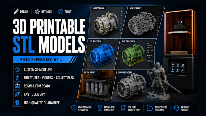 create 3d printable stl models, miniatures, figures and collectibles