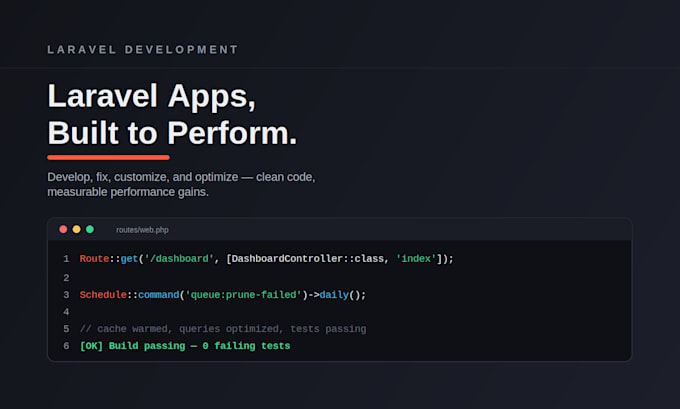develop, fix, and customize laravel web applications
