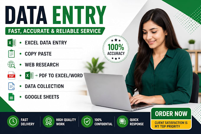 do accurate data entry, copy paste, excel and wed research