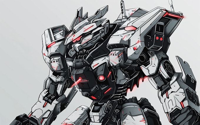 create mecha robot illustration