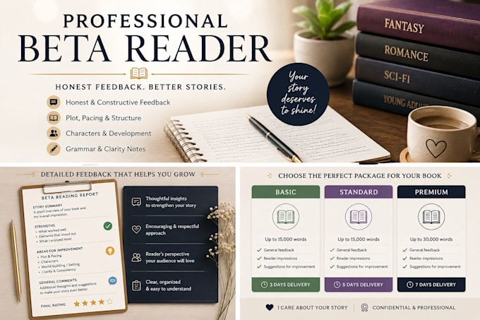 beta read your manuscript and provide feedback
