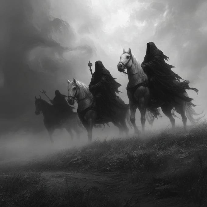 illustrate gothic fantasy horror scenes and monsters