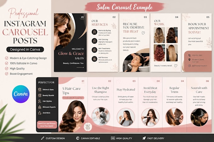 design professional instagram carousel posts in canva