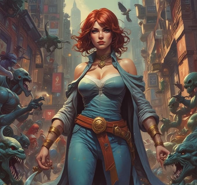 comic book illustration, graphic novel design and variant
