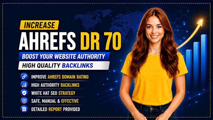 increase ahrefs DR 70 domain rating with seo backlinks