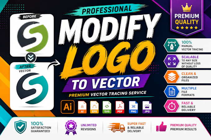 vectorize, fix, edit or redesign your logo