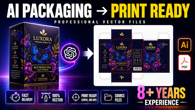convert ai generated packaging  into print ready vector files