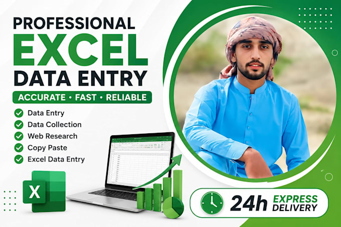 do microsoft excel data entry, copy paste, web research and typing