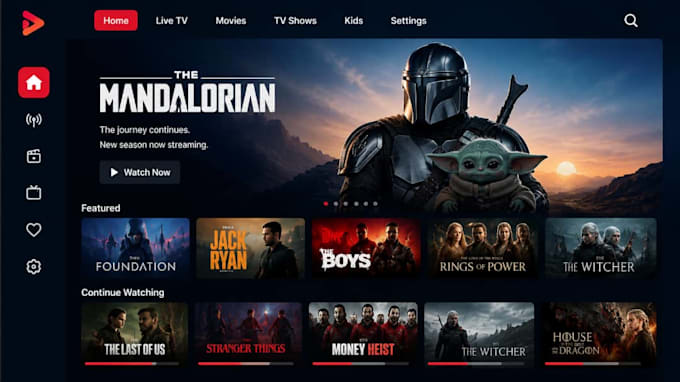 develop a custom iptv app for android TV, fire TV, samsung, lg, roku, apple TV