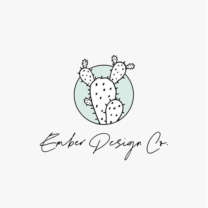 design a botanical watercolor boho cactus logo