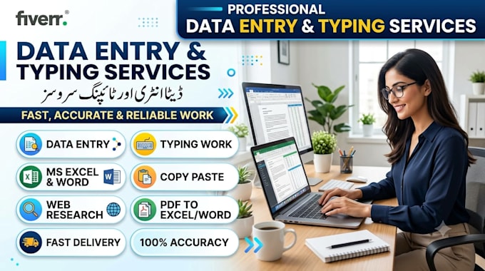 do fast urdu and english typing, PDF to word data entry work