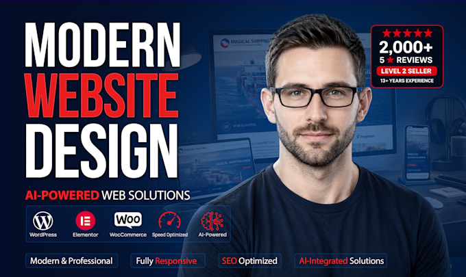 design a modern responsive wordpress website in 24 hours