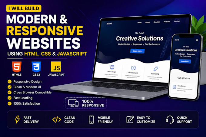 create a responsive website using HTML CSS javascript