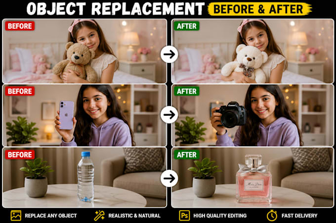 select realistic object replacement in photoshop