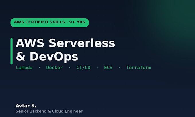 set up AWS serverless docker and ci cd cloud infrastructure