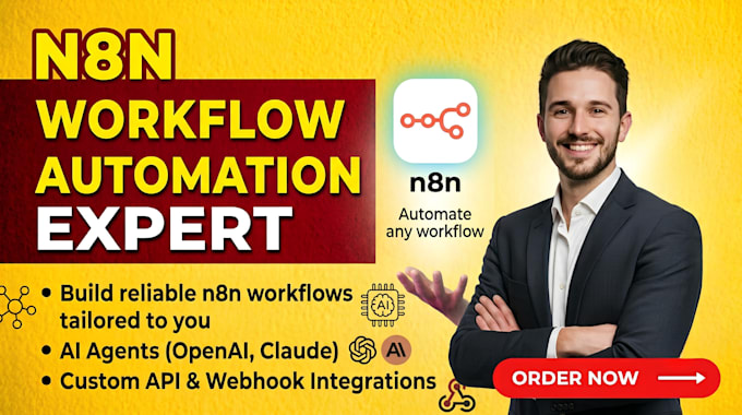 build n8n workflow, ai automation, ai agents and API integrations