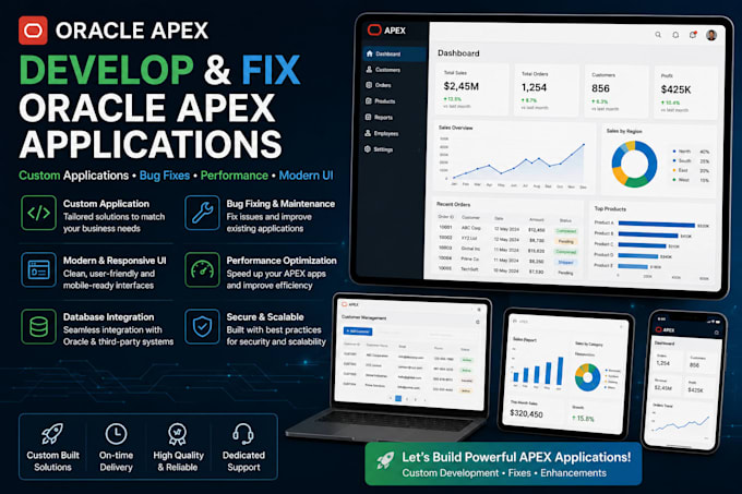 develop and fix oracle apex applications